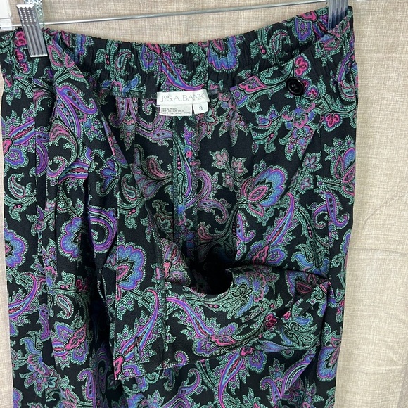 Jos.A.Bank Vintage Women’s 8 Paisley Print Midi Length Pocket Pleated Skirt - Picture 6 of 7